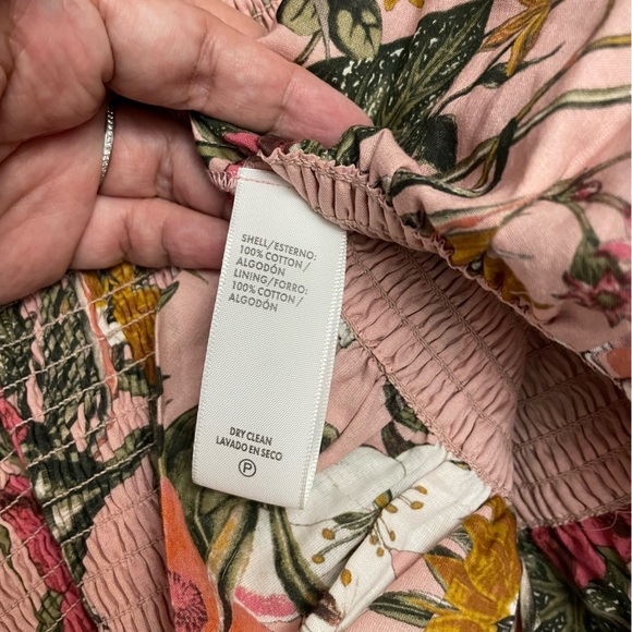 Rebecca Minkoff Dolly Top Smocked Peplum Top Tie Straps Summer Women's Sz M B21 - Picture 8 of 8